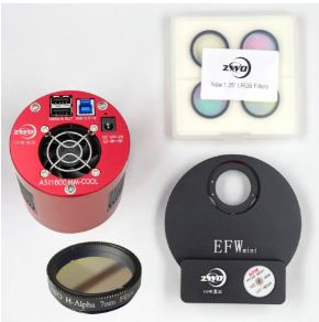 ZWO ASI1600MM Pro Cooled Camera With EFW Mini, 1.25'' LRGB Filterset & 1.25'' H-Alpha 7nm Bundle